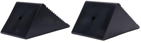 ANGGREK Mini Set di Cunei in Gomma Fermaruota Premium per Tosaerba ATV, Blocchi di Pneumatici Neri Durevoli 5x3x2,5 Pollici per Parcheggio Sicuro