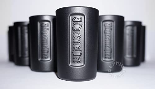 Jägermeister Gläser Set - 6 Schwarze Shotgläser 2cl geeicht