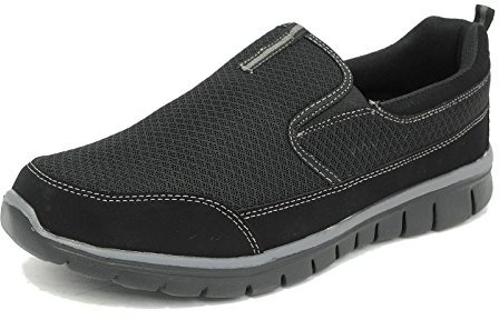 BOYS MENS DEK NEPTUNE SUPER LIGHTWEIGHT MEMORY FOAM BLACK SLIP ON SHOES T875A KD-UK 7 (EU 41)