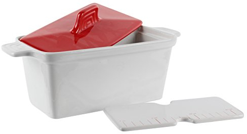 Saveur et Degustation KC2301 - Vaschetta per foie gras in ceramica con pressa, 25,5 x 11 x 27 cm, colori assortiti