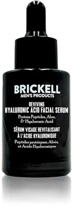 Brickell Anti-Aging-Hyaluronsäure-Serum für Männer für das Gesicht, belebendes Tagesserum für Männer, Natürliches und Organisches Vitamin-C-Gesichtsserum mit Proteinpeptiden, 30 ml, parfümfrei