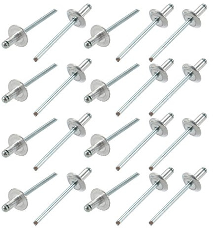 Sourcingmap 20 PCS 4 mm x 8 mm Aluminium offenes Ende Großer Flansch Blindniete