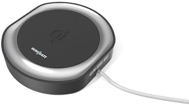 Minibatt - Modular Kabelloses Ladegerät mit schneller Induktion Qi 15 W - Erweiterbares kabelloses Ladegerät - Mit kabellosen Qi-Geräten kompatibles Ladegerät - 2 Jahre Garantie - Grau.