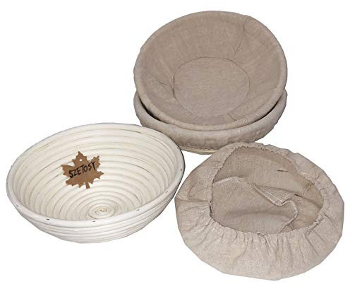Banneton Goodchanceuk Lot de 3 corbeilles à pain rondes en rotin naturel 25,4 cm