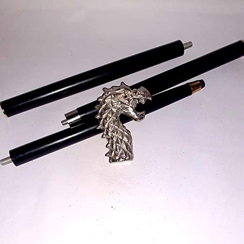 Gehstock, Deluxe-Gehstock, schöner silberner Drachenkopf mit Rabengriff, für Damen und Herren, Geschenk