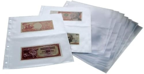 SAFE 100er-Set DIN-A4-Banknotenhüllen mit 2 Taschen | Glasklare, weichmacherfreie Einstecktaschen für eine übersichtliche Papiergeldsammlung