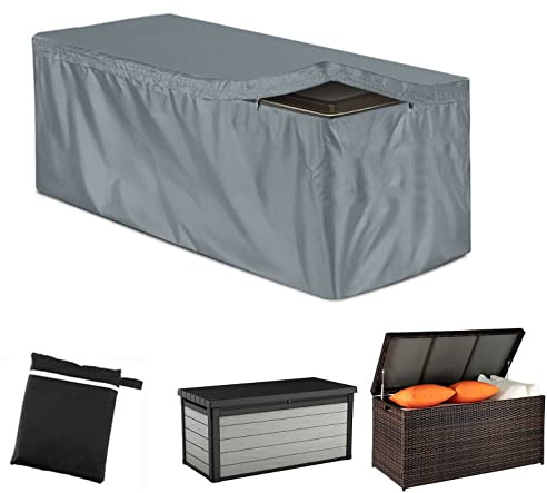 UCARE Housse de rangement pour terrasse d'extérieur avec fermeture éclair, imperméable, Oxford 420D, protection anti-UV – Rectangulaire (gris, 130 x 60 x 71 cm)