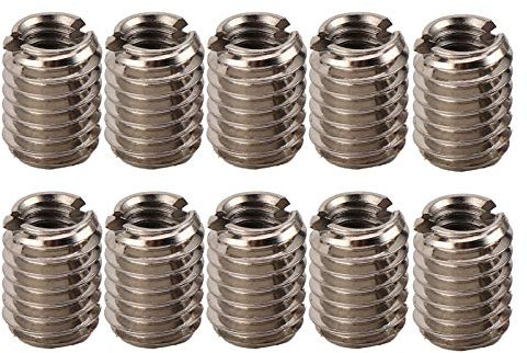 Inserto de rosca autorroscante, 10 piezas de 8 mm insertos de acero inoxidable hembra M4 x 0,7 mm macho M6 x 1 mm