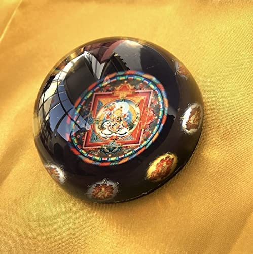 Kristallkugel buddhistisches Muster Halbkugel Glas Briefbeschwerer Heimdekoration Ornamente Kugel Miniatur kreative Geschenke