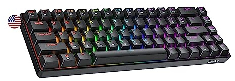 Geeky GK65 65% | Hot Swappable Tastiera da Gioco Meccanica | 68 Tasti Multi Colore RGB LED Retroilluminati per Gaming su PC/Mac | ANSI US Tastiera Americana (Nero, Mechanical Speed Silver)