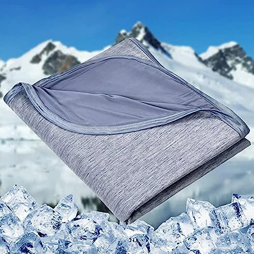 LDFHOIN Coperta refrigerante leggera per letto, coperta rinfrescante, coperta fresca, traspirante, in microfibra, 2 in 1, biancheria da letto estiva, 200 x 150 cm, colore: blu
