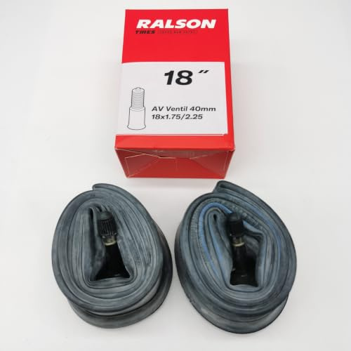 Ralson 2X Schlauch 18 Zoll | AV Ventil 35mm | 18x1.75/2.125 | ETRTO: 40 bis 57-355 | Fahrrad Schläuche MTB BMX Kinderfahrrad