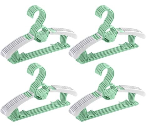 JurciCat 20 stück Kinderkleiderbügel Fkleiderbügel Kinder Kinderbügel Ausziehbare Kunststoff mit Stapelbaren Bärchen-Haken für Kinderbekleidung und Baby