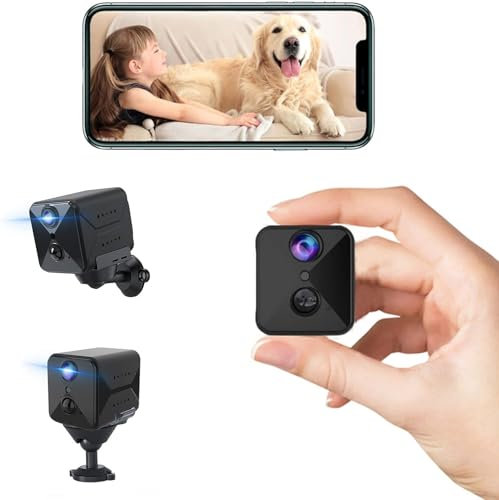 javiscam Camara Espia,4K Camara vigilancia WiFi Interior, Interior/Exterior Mini Cámaras De Vigilancia sin Cables,Vision Nocturna,Deteccion de Movimiento,Grabacion de Video a Distancia