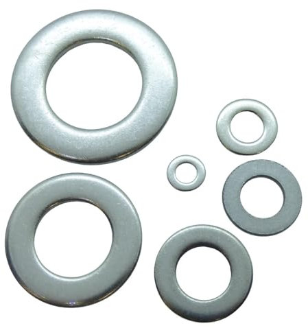 Unterlegscheibe DIN 125 Edelstahl A2, Größe M33 (Ø Loch 34mm) - 1 Stück| 21 verschiedene Größen und Mengen wählbar|Beilagscheiben Karosseriescheiben VA V2A Unterlegscheibe Schrauben und Muttern