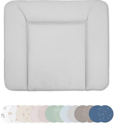 Ehrenkind® Abwaschbare Wickelauflage - Hygienisch, Sicher und Vielseitig in Hellgrau | Wickelauflage 72x85 | Wickelunterlage | Wickeltischauflage abwaschbar