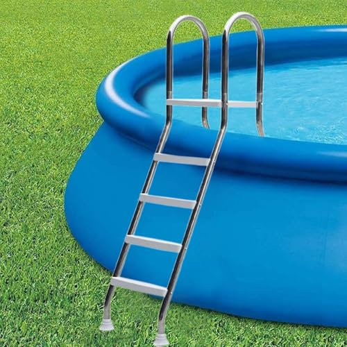 CYPOSLDN Scale per Piscina in Acciaio Inossidabile 304, Scaletta per Piscina Deluxe, Scaletta per Piscina Fuori Terra per Esterni, Scaletta per Piscine Antiscivolo A Doppia Faccia con 4 Gradini