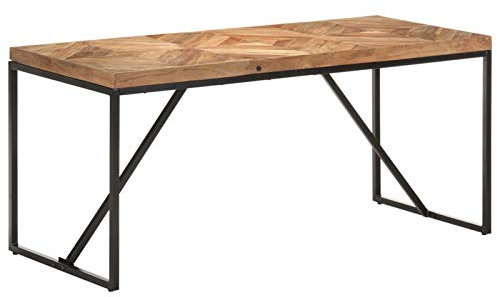 ShGaxin Esstisch, Esszimmertisch, Baumkantentisch, Dining Tables, Esszimmermöbel, Küchentisch, 160x70x76 cm Massivholz Akazie und Mango