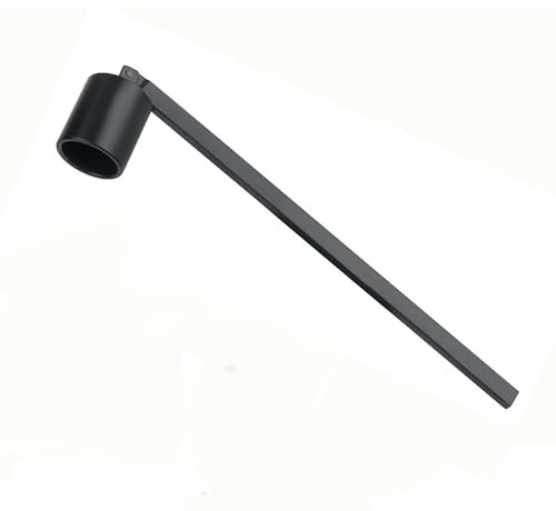 HUATEEN Edelstahl Kerzenlöscher mit Langem Griff,Schwarzer Dochtlöscher Kerzenlöschglocke Kerzen Schere Rostfrei Langlebig Ideal Kerzen Schere für Teelichter Duftkerzen Zuhause