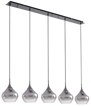 Lucande lámpara colgante en gris ahumado, luminaria suspendida