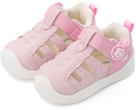MK MATT KEELY Sandali Neonato Estive Scarpe Primi Passi Traspirante Bambino Sandali Punta Chiusa con Suole Gomma Antiscivolo,Rosa,EU 24(CN 22)
