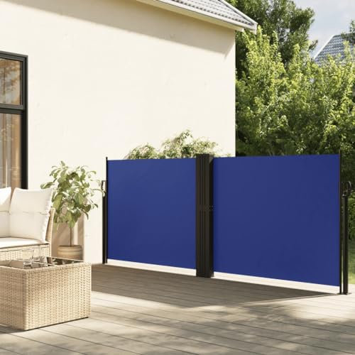 Home & Garden - Toldo lateral retráctil azul 120 x 1200 cm, elección de muebles