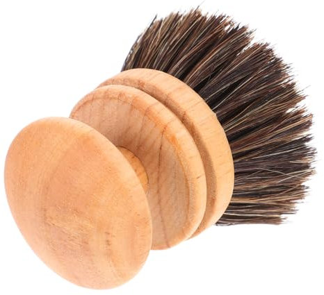 SEWOART Spazzola Per Pulizia Manico in Legno Massello Setole in Crine Di Cavallo Per Rimozione Macchie Utilizzo Semplice E Versatile Per Utensili Da Cucina Mobili E Pavimenti