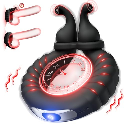Vibrating Cock Ring Adult Sex Toys for Men, 10 Vibrating Modes Penis Ring Vibrator with Clitoral Stimulator, Male Sex Toy with Ring Clasp, Couple Sex Toys Adult Toys for Men and Women