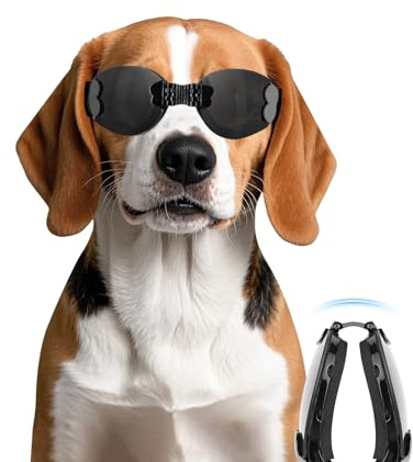 BillionChains Foldable Dog Goggles for Small to Medium Breed Anti-UV Dog Sunglasses with Adjustable Straps