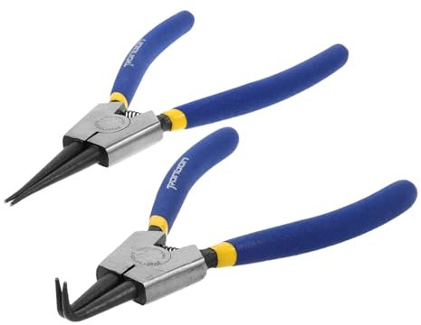 jojofuny 2piezas Alicates De Retención De Ejes De Alicates De Anillo De Bloqueo Con Doblada Instalación y Extracción De Clips De Resorte Para Uso Mecánico y Automotriz Herramientas