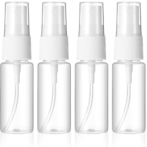 Giantree 4 st. sprayflaska – liten, transparent 20 ml, mini sprayflaska för resor, kosmetika, rengöring