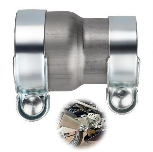 sturiz Abrazadera Tubo Escape 55mm a 60mm Adaptador Tubo Escape de 120 mm Reductor Abrazadera de Banda de Escape Acero Inoxidable Conector de Tubo de Escape con Junta a Tope Doble Abrazadera de Escape