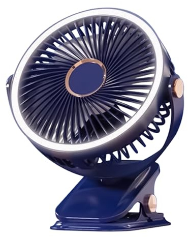 Ventilador con pinza – Ventilador portátil con pinza – Luz nocturna compacta recargable USB tipo C para cuarto de baño, almacén, invernadero, tienda, astillero, exterior, jardín, gimnasio