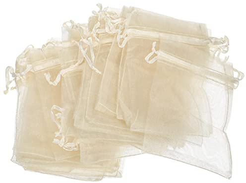 WOFASHPURET 100 Stück Organza Bonbontüten 8x10cm Kleine Schmuckbeutel aus Organza mit Kordelzug Dekorative Süßigkeitenbeutel für Party Geschenkverpackung und Gastgeschenke