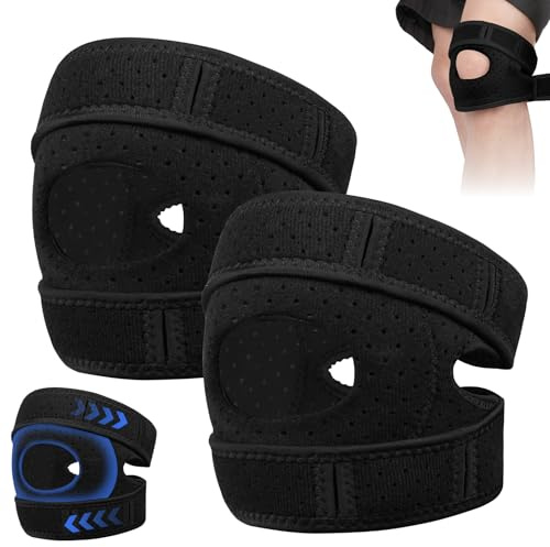 Fefod Genouillère Ortho, 2PCS Stabilisateur de tendon rotulien réglable, Sofela Ortho Rotule, Sangle de Maintienpour tendons rotuliens, pour Les Coureurs,Tennis, Arthrite Rotule, pour Femmes Et Hommes