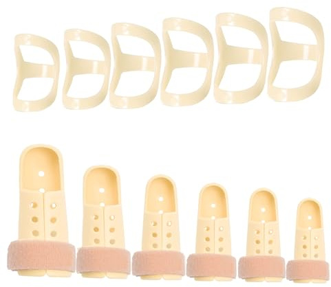FOSLXIN 12 pezzi di tutori per dita Mallet & Oval 8, tutori regolabili per dita, protezioni di supporto per dita rotte, raddrizzamento dell'artrite, immobilizzazione delle nocche (Multicolore)