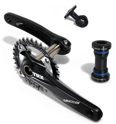 AEYINO 104 BCD MTB Kurbelsatz 170mm - Aluminium 1x | 104 BCD, Hohl-integriertes Design, inkl. Narrow-Wide Kettenblatt (32-38T) & Tretlagerbolzen, Leichtes Alu für MTB