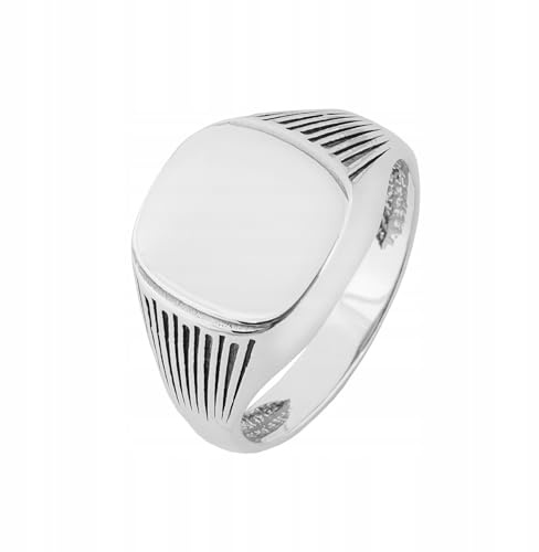 Ulex Premium 925 Sterling Silber Ringe Herren Siegelring Elegant Poliert Gravur Modern Stil Oxidiert Handgefertigt Mode Schmuck Größe 64