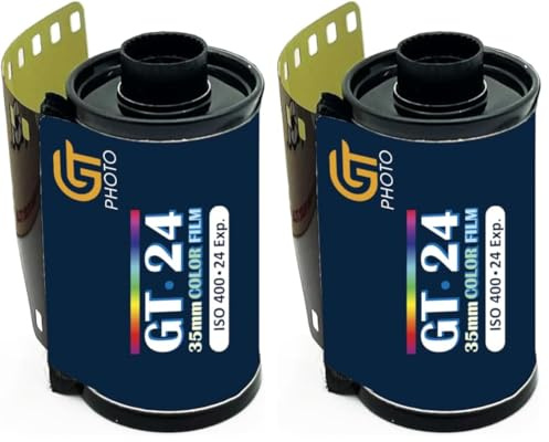 GT PHOTO Pellicule Photo Couleur 35mm - 24 Expositions de Haute Qualité pour Appareils Photo Analogiques et Numériques - Pellicule de Film 35mm Sensible à la Lumière (Lot de 2)