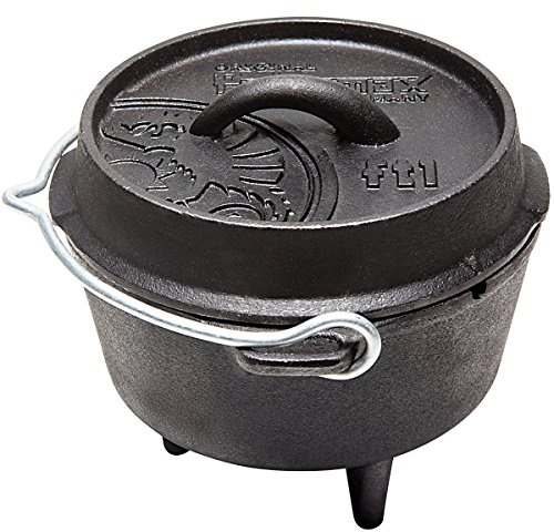 Feuertopf ft1 aus Gusseisen in schwarz Deckel auch als Pfanne nutzbar • Dutch Oven Schmortopf Grill Topf Töpfe Bräter