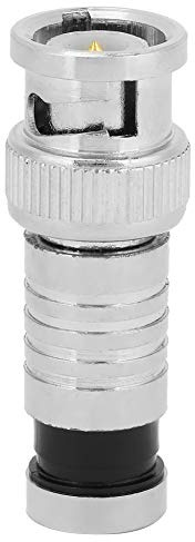Vikye Cables Coaxiales, 10Pcs BNC Macho Conector de Compresión, Acoplador Coaxial, Conectores BNC Macho a BNC Macho para Sistemas CCTV RG59