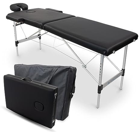 Mobiclinic®, Klappbare Massageliege, Aluminium und Kunstleder, Höhenverstellbar, CA-01 Light, Kopfstütze, 2 Teile, 186x60cm, Physiotherapie-klapptisch, 150 kg, Tragbar, Tragetasche