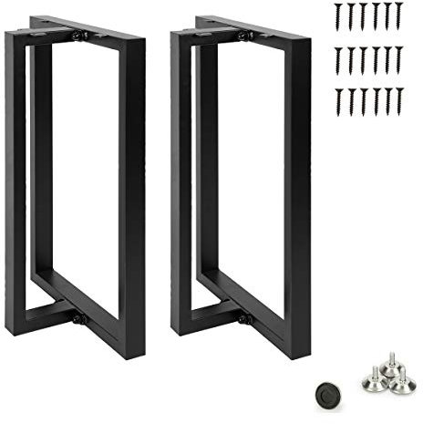HOMEKAYT Metall-Tischbeine, 71,1 x 45,9 cm, robuste T-Form, Schreibtischbeine, robuste Möbelbeine für Esstisch, Computertisch, Bürotisch (2 Stück), Schwarz