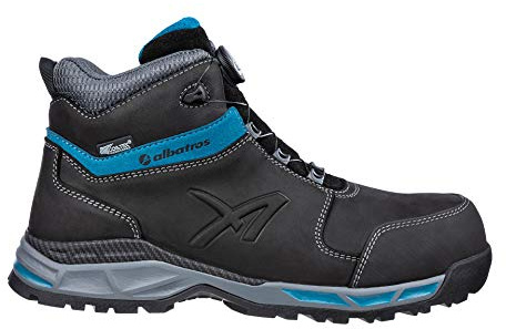 ALBATROS TOFANE Black QL CTX Mid S3 WR ESD HRO SRC Capuchon en Fibre de Verre résistant à la Chaleur antidérapant Protection Anti-Perforation pour Homme, Noir/Bleu, 40 EU