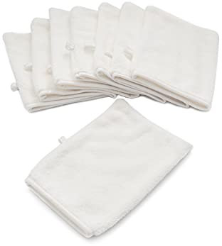 YSN Home Collection - Flauschige Mikrofaser Waschhandschuhe Waschlappen 16x21cm - 8 Stück - Weiss