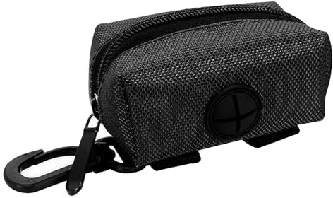 Dispensador de Bolsas para Perros, Dispensador Bolsas de Caca con Gancho, Dispensador de Bolsas para Excrementos, Porta Bolsa Excremento, Bolsa caca Perros Dispensador para Entrenamiento, Paseo, Negro