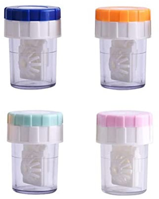 KOMUNJ Lot de 4 nettoyants manuels pour lentilles de contact - Mallette de lessive - Entretien de jour - Efficace et durable - Nettoyant pour lentilles de contact, multicolore, conventionnel