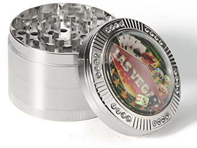 Grinder di Spezie, Halbur Versatile 63mm Spezie Macina with Raschietto, Portatile Durable Zinc Alloy Macinaspezie Buona tenuta Antiodore per macinare Spezie Essiccate (Argento)