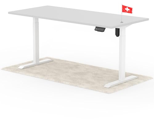 Standable ECO Höhenverstellbarer Schreibtisch 180 x 80 cm I elektrischer Office Table mit 3 Speicherstufen I Schreibtisch höheneinstellbar 70-115 cm I Büro-Tisch mit 1,8 cm Dicke