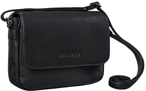 STILORD Elina Elegante Borsa Tracolla Donna Pelle Vintage Borsetta per Uscire Pochette Donna Piccola Crossbody Bag Borsa a Mano in Vera Pelle Colore:nero